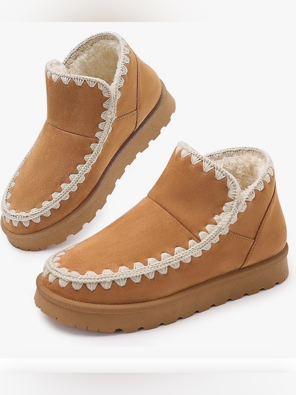 NWT Women's Cozy Faux-Suede Ankle Boots - Tan size 7